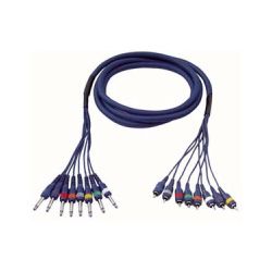 6.3MM JACK MALE MONO 8X-TULP MALE 8X 3M IN EEN KABEL