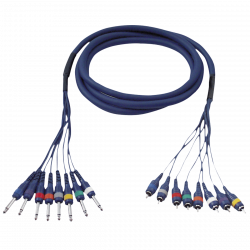 6.3MM JACK MALE MONO 8X-TULP MALE 8X 6M IN EEN KABEL