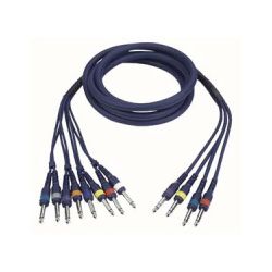 6.3MM JACK MALE MONO 8X-6.3MM JACK MALE STEREO 8X 3M IN EENKABEL