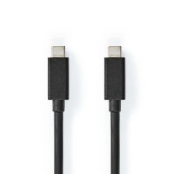 USB-C KABEL 3.2 MALE / MALE 20GB/S 100W 1M DUBBEL AFGESCHERMD ZWART