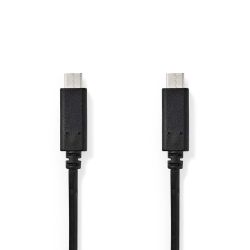 USB-C KABEL 3.2 MALE / MALE 5GB/S 60W 2M DUBBEL AFGESCHERMDZWART