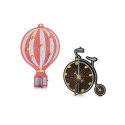 SET MET 2 SOLDEERKITS - RETRO LUCHTBALLON & RETRO FIETS