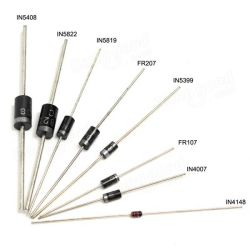 SET VAN 100 DIODES (25X1N4148/25X1N4007/10X1N5819/10X1N5399/10XFR107/10XFR207/5X1N5408/5X1N5822