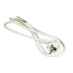 NETSNOER 3X1.50MM2 RA STEKKER - OPENEND 2.0M WIT