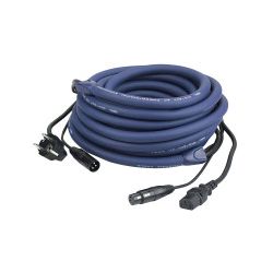 POWER/SIGNAAL KABEL 10M SCHUKO MALE - IEC C13 FEMALE EN XLRMALE-FEMALE