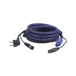 POWER/SIGNAAL KABEL 10M SCHUKO MALE - POWERCON BLAUW EN XLRMALE-FEMALE