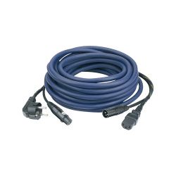 POWER/AUDIO KABEL 10M SCHUKO MALE - IEC C13 FEMALE EN XLR MALE - FEMALE