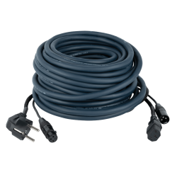POWER/AUDIO KABEL 10M SCHUKO MALE - IEC C13 FEMALE EN XLR MALE - FEMALE