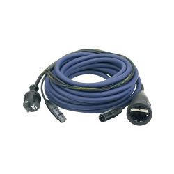 POWER/AUDIO KABEL 10M SCHUKO MALE - SCHUKO FEMALE EN XLR MALE-FEMALE