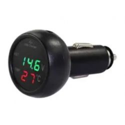 3 IN 1 USB AUTO LADER MET VOLTMETER + THERMOMETER