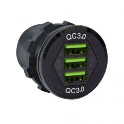 TRIPLE USB STOPCONTACT QC3.0 - 12-24V - 5V 3A