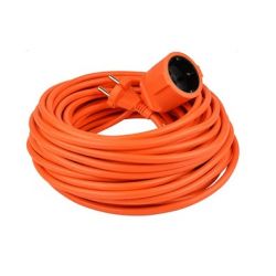 VERLENGSNOER 2X1,5MM2 20M PVC ORANJE RANDAARDE H05VV-F