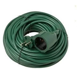 VERLENGSNOER 2X1,5MM2 20M PVC GROEN RANDAARDE H05VV-F