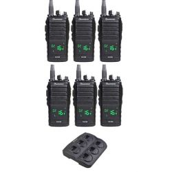 PORTOFOON 446MHZ 0,5W 16KAN 6 STUKS MET ACCU EN 6 VOUDIGE LADER