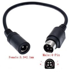 VOEDINGS PLUG R7B 4P MALE NAAR DC 2.1X5.5MM CONTRA PLUG 20CM