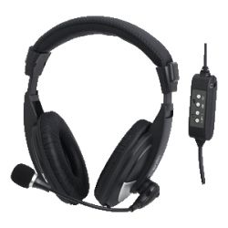 STEREO HEADSET MET HIGH COMFORT EN MICROPHONE USB