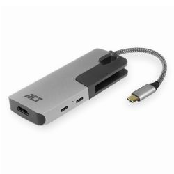 USB-C MULTIPORT ADAPTER VOOR 1 HDMI MONITOR, 1X USB-C, 2X USB-A, KAARTLEZER