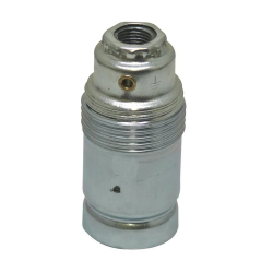 FITTING E14 METAAL GLAD CHROOMKLEURIG MET M10 NIPPEL 250V/2A240GR/C