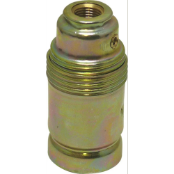 FITTING E14 METAAL GLAD MESSINGKLEURIG MET M10 NIPPEL 250V/2A 240GR/C