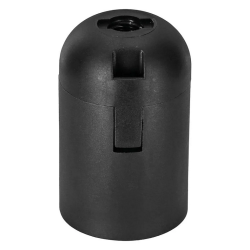 FITTING E27 GLAD ZWART MET M10 NIPPEL 250V/4A TOT 180 GR. CELCIUS 5 STUKS
