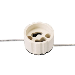 FITTING HALOGEEN GU10 STEATIT MET PTFE AANSLUIDRADEN 14CM