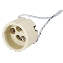 FITTING HALOGEEN GU10 PORZELEIN MET 14CM AANSLUIDRADEN TOT 350GR