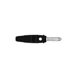 BANAANSTEKKER 4MM MALE ZWART MET DWARSGAT EN SOLDEERAANSLUITING 30A BUELA 30K