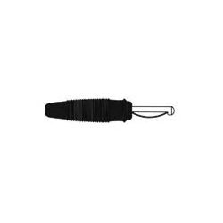 BANAANSTEKKER 4MM MALE ZWART MET DWARSGAT EN SOLDEERAANSLUITING 30A VQ 30