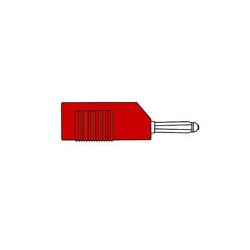 BANAANSTEKKER 4MM MALE ROOD MET ACHTERINVOER EN SCHROEFAANSLUITING BSB 20
