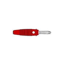 BANAANSTEKKER 4MM MALE ROOD MET DWARSGAT EN SCHROEFAANSLUITING BEULA 20K