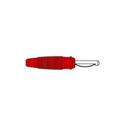 BANAANSTEKKER 4MM MALE ROOD MET DWARSGAT EN SOLDEERAANSLUITING 60VDC 30A