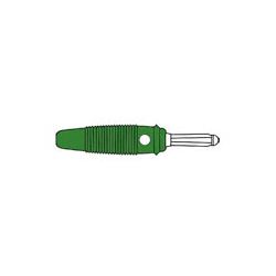 BANAANSTEKKER 4MM MALE GROEN MET DWARSGAT EN SCHROEFAANSLUITING 16A BUELA 20 K