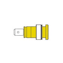 STEKKERBUS 4MM GEEL VEILIGHEIDS