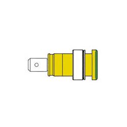 STEKKERBUS 4MM GEEL VEILIGHEIDS