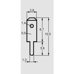 KABELSCHOEN MALE 2,8MMX0.5MM PRINT RECHT VERTINT 500 STUKS