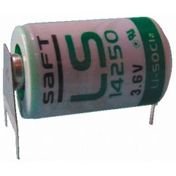 LITHIUM 3.6V 1200MA 1/2AA 14.6X24.8MM MET PRINTAANSLUITING 3P DE + IS DUBBEL