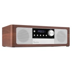 PREMIUM ALL-IN-ONE MUSIC SYSTEM DARK WOOD SILVER