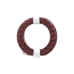 MONTAGE SNOER 2X0.04MM2 TWIST ROOD/ZWART 10M