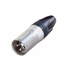 XLR PLUG MALE 3P KORT MODEL VERZILVERD