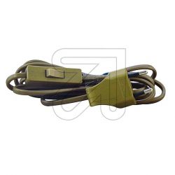 NETSNOER 2X0.75MM2 EUROSTEKKER - OPENEND + SCHAKELAAR 1,8M GOUD