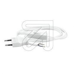 NETSNOER 2X0.75MM2 EUROSTEKKER - OPENEND + SCHAKELAAR 1,8M WIT