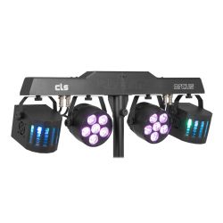 PARTYBAR MET 2X LED PAR AND 2X DERBY