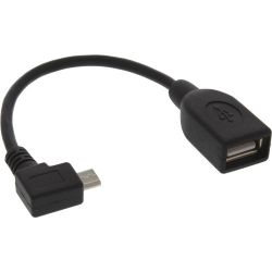 OTG KABEL USB 2.0 MICRO-B MALE HAAKS - USB A FEMALE 0,1M