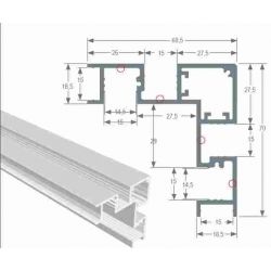 ALUMINIUM HOEF PROFIEL 2M 70X68,5MM