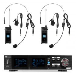 DRAADLOZE UHF MICROFOON SET MET 2 X BODYPACKS