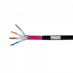 S/FTP 4X2 CAT7 ZWARTE MASSIEF PER 2 ADERS AFGESCHERMD PE OUTDOOR