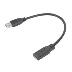 KABEL USB-A 2.0 MALE - USB-C FEMALE 0.2M