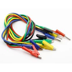 SET MEETSNOEREN 4MM BANAAN - KROKODILKLEM 100CM 15A GROEN+GEEL