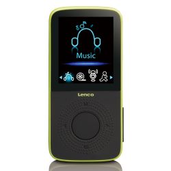SPORT MP3/4-SPELER MET STAPPENTELLER SPORTOORDOPJES EN SPORTARMBAND LIME