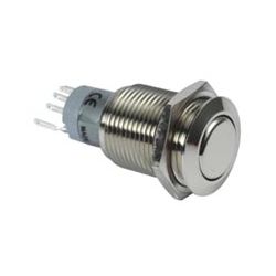 DRUK 1X NO+1X NC 24VDC/1A 230VAC/0.5A MET WIT VERLICHTE RINGLED 12V